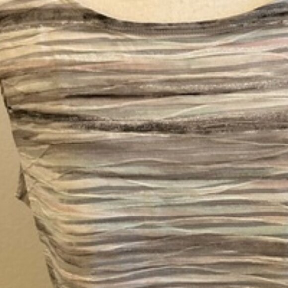 Chico's Tops - Chicos travelers collection Striped Gray pink Sleeveless Top